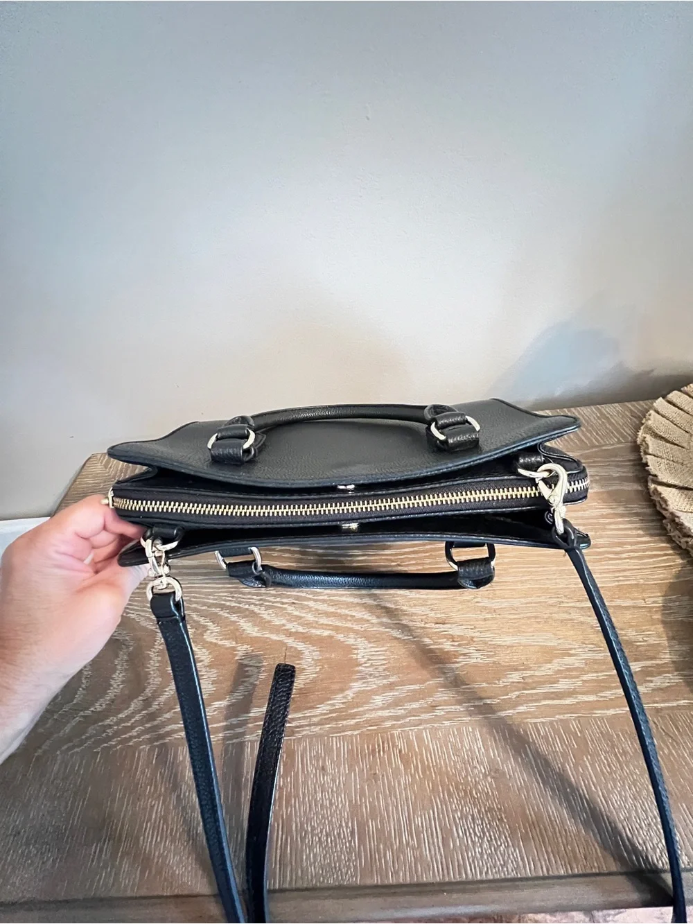 Black Kate Spade Black Pebbled Leather Purse